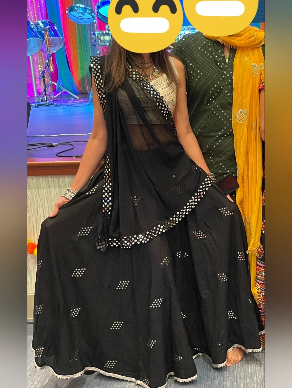Black Mirror-Work Anarkali Leganga